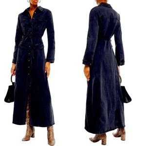 🖤NANUSHKA🖤Jiaye Black Stretch Denim Maxi Shirt Dress M